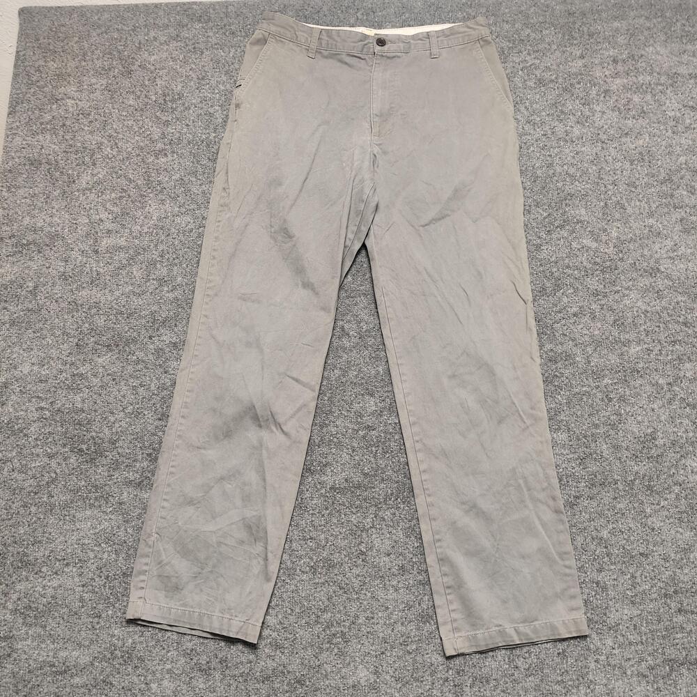 Dockers Pants Mens 32x32 Gray Cotton Chino Flat Front Straight Leg Casual